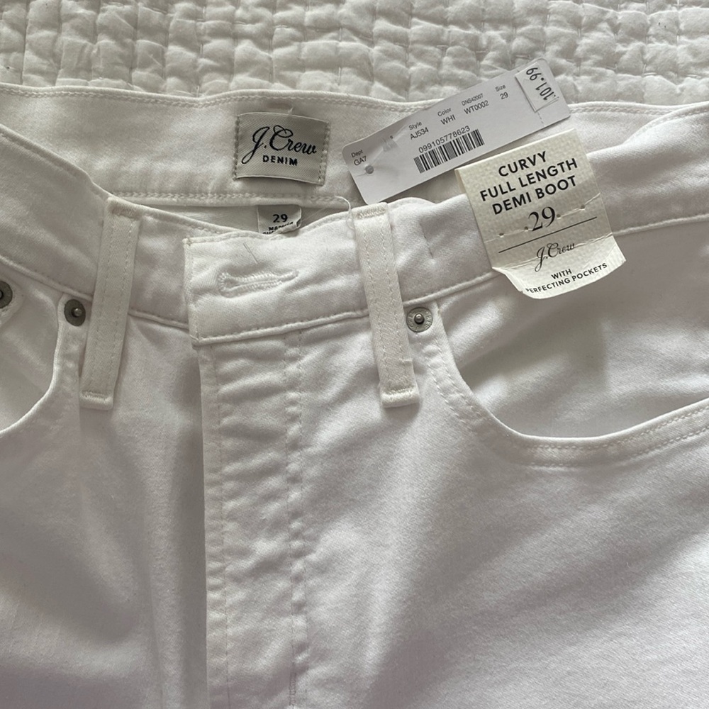 NWT jcrew white curvy boot cut jeans sz 29